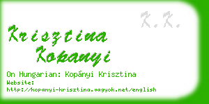 krisztina kopanyi business card