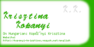 krisztina kopanyi business card